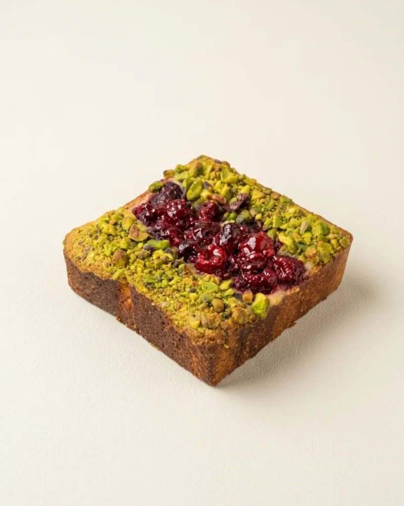 Bostock almendra,  pistacho y frambuesa