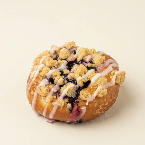 Brioche arándanos y crumble