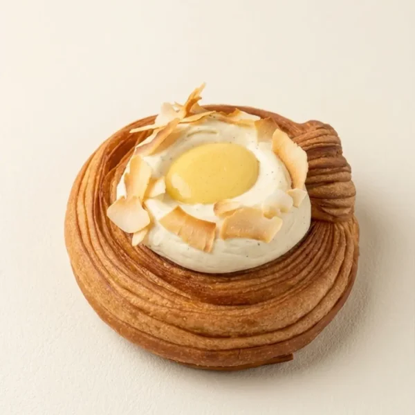 Danish fruta de la pasión, coco y chocolate blanco